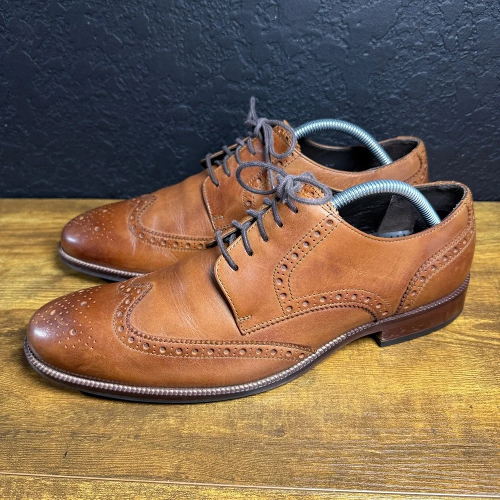 Cole Haan Williams Wingtip C24116 British Tan Leather Oxford Mens 9.5 M